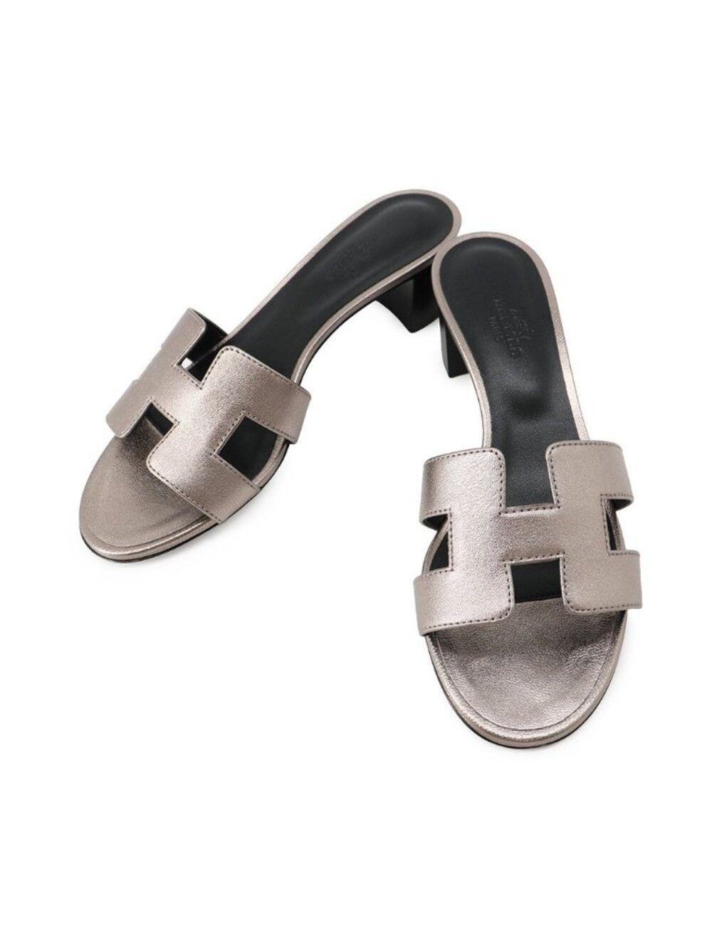 Hermes Sandals Oasis Chevre Metallic Shoes